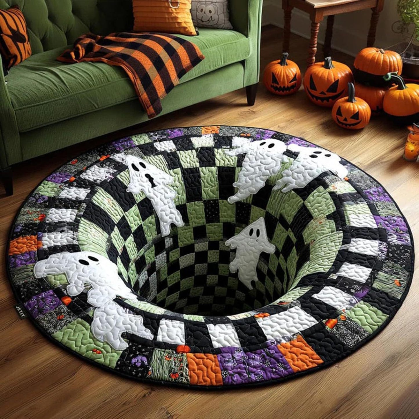 Halloween 3D Visual Floor Mat - Festive Rug for Living Room, Bedroom & Office