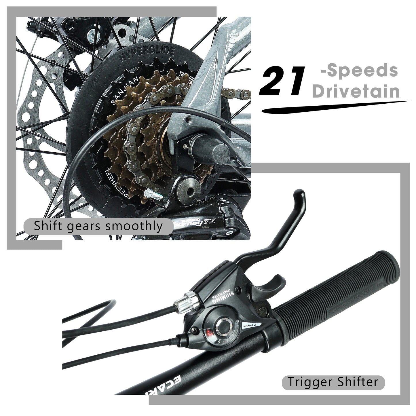 26-Inch All-Terrain Mountain Bike with Disc Brakes & 21-Speed Gear