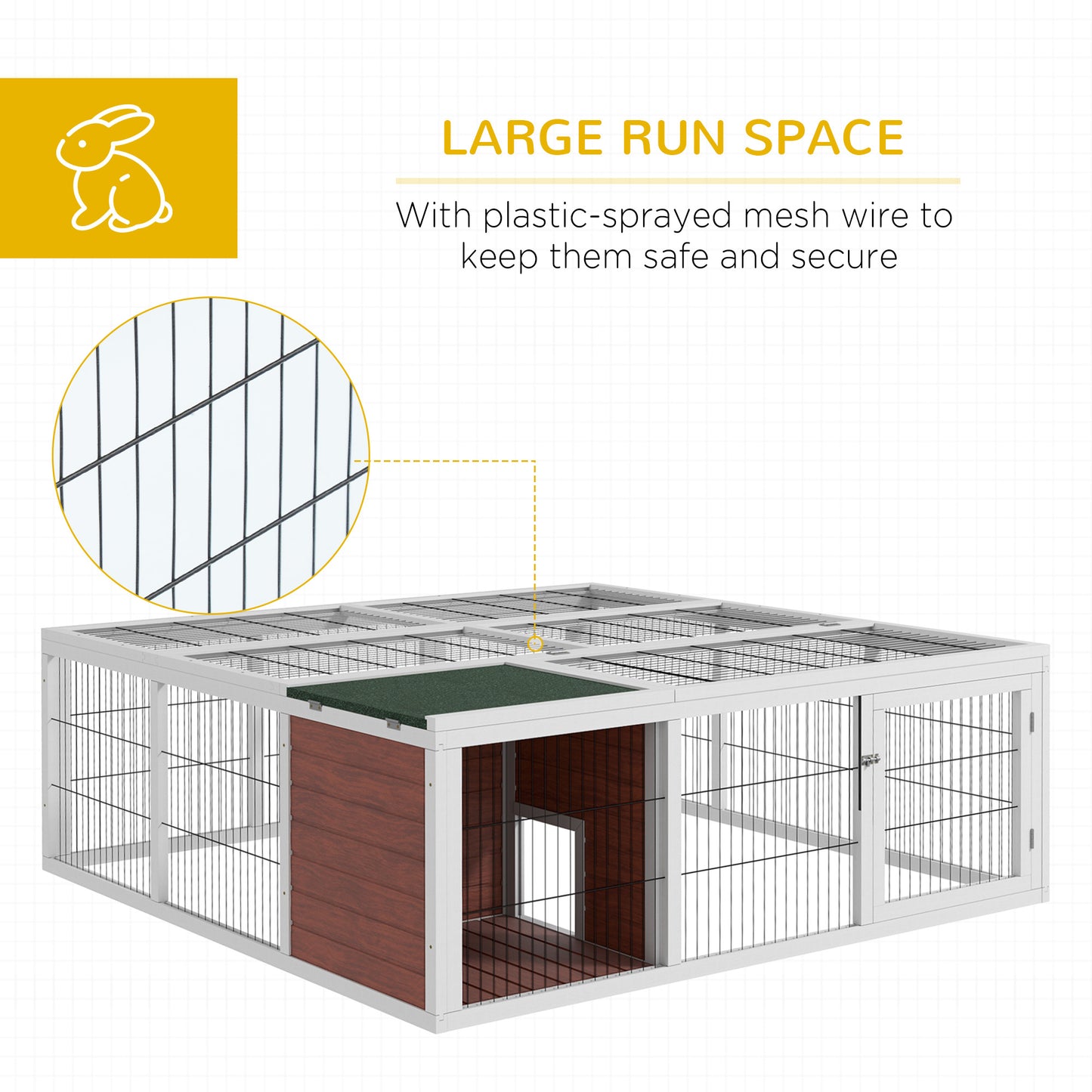 Wooden Outdoor Rabbit Hutch Playpen with Run and Cover - Weather Resistant