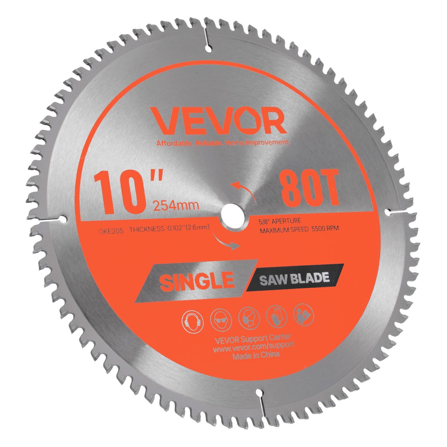 10-Inch Circular Saw Blade with 80 Teeth for Aluminum Cutting - Power Tools