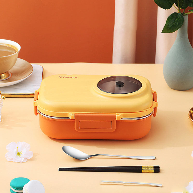 Cartoon Insulation Lunch Box - Stainless Steel Double Layer Food Container