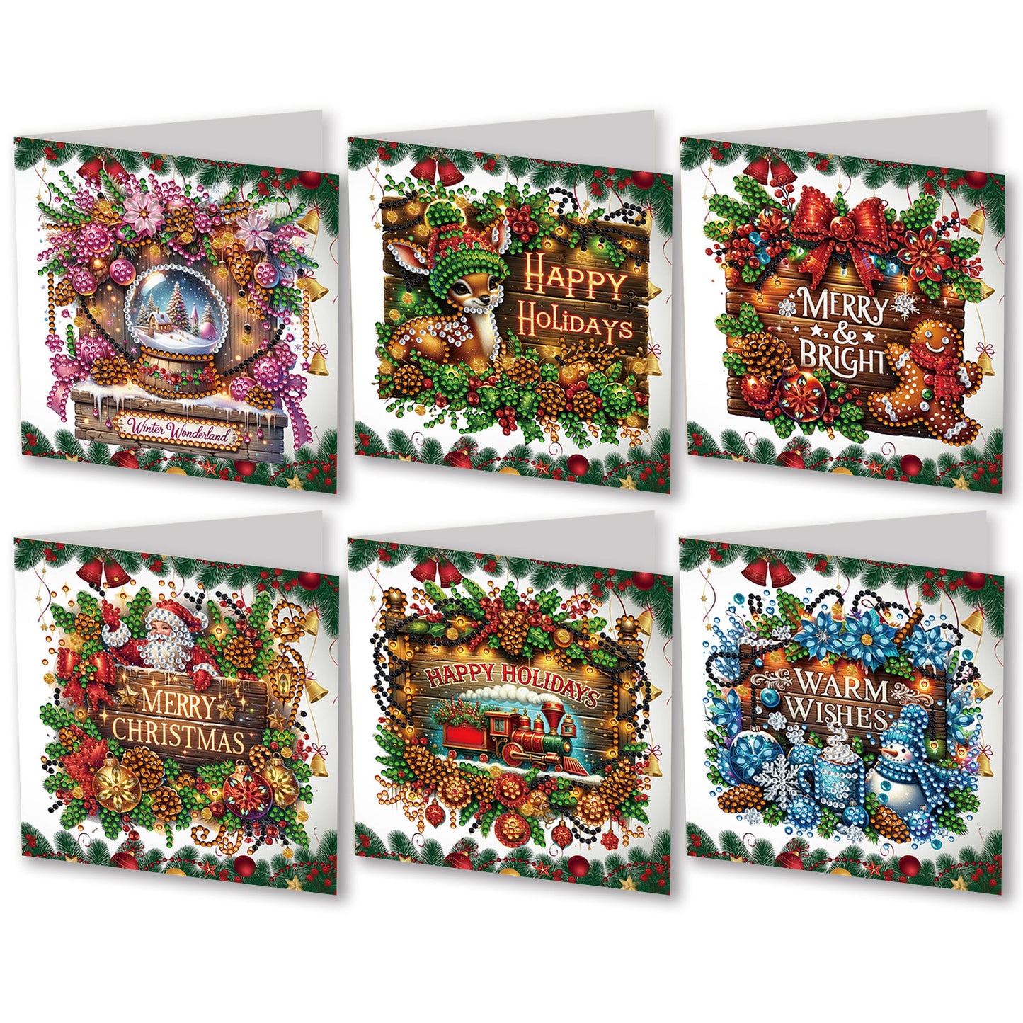 Handwritten Halloween Greeting Card Set - DIY Festive Diamond Cards