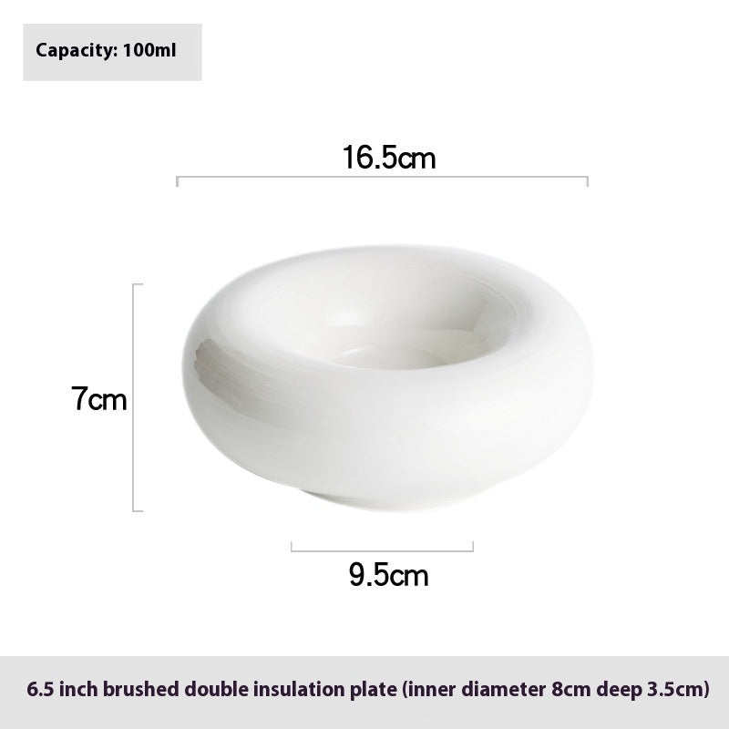 Ceramic Insulation Plate for Restaurant Buffet Use - 6.5, 8, 9 Inch Options