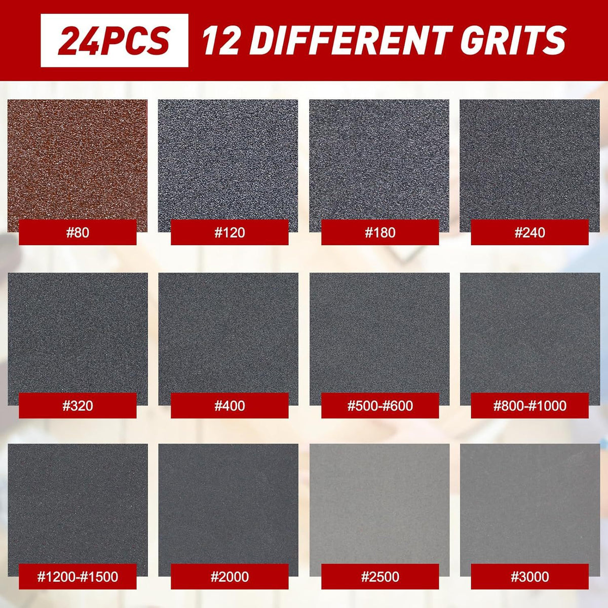 Sandpaper and Sponge Combo Pack - Multi-Size Home & Garden Abrasive Set