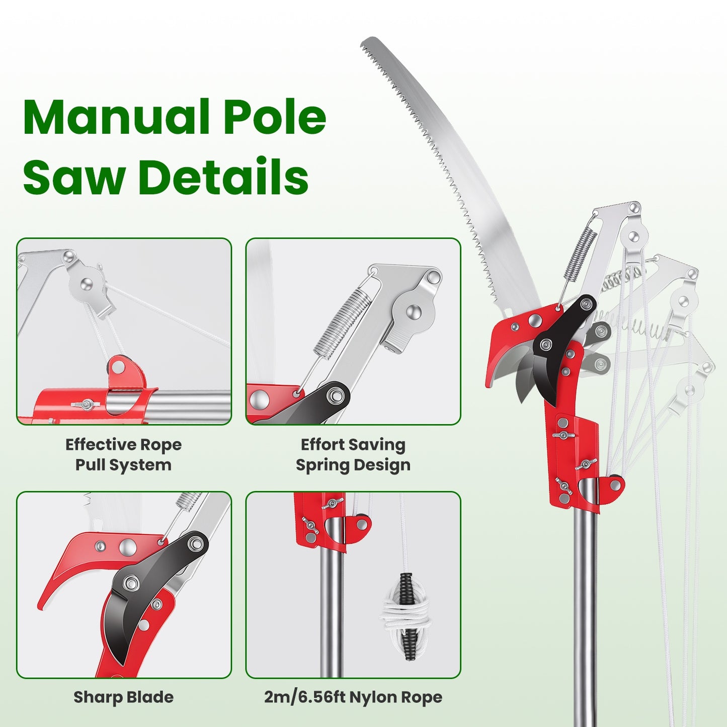 2-in-1 Extendable Pole Saw & Fruit Picker Garden Tool Set