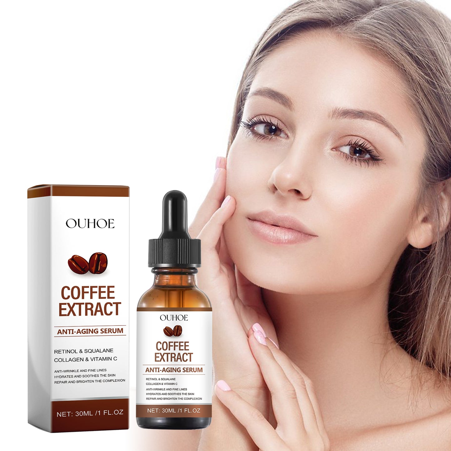 Caffeine Anti-Wrinkle Face Serum with Retinol & Collagen - 30ml