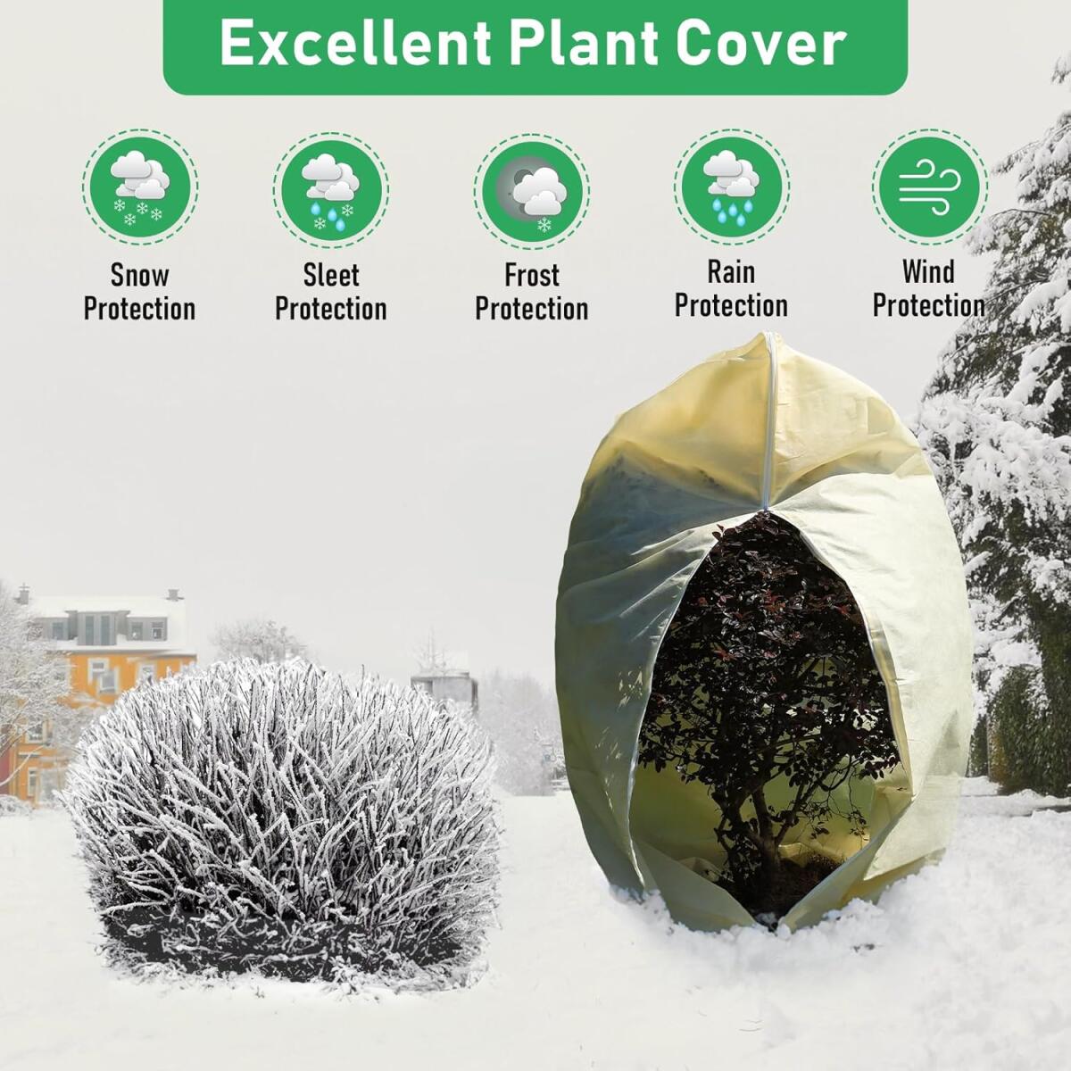 Large Garden Plant Freeze Protection Cover 200x240cm - Non-Woven Fabric
