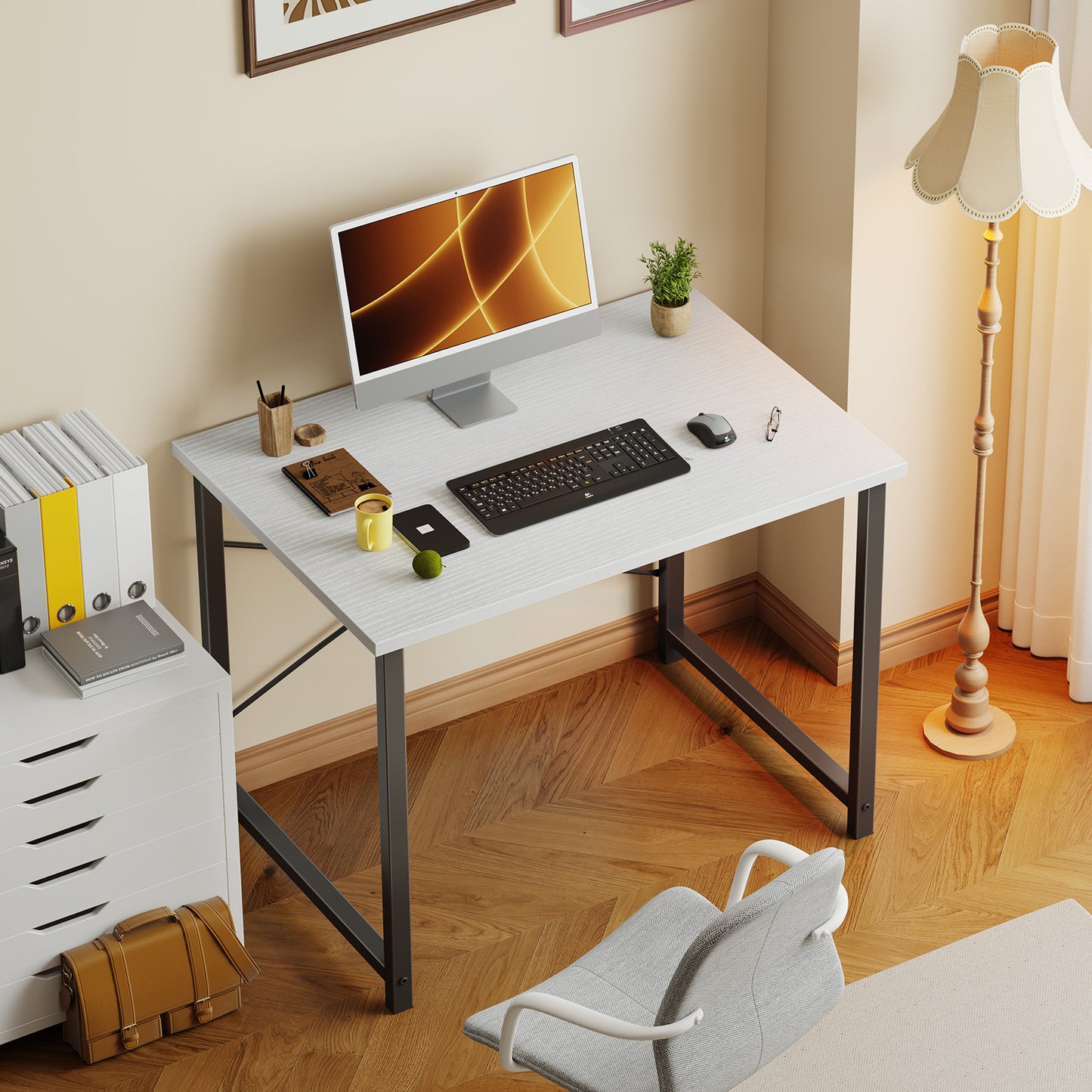31in Modern Computer Desk for Home Office - Simple X-Shaped Design