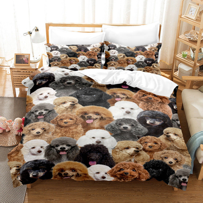 Pet Dog Bedding Set - 3 or 4 Piece Coral Fleece Bed Comforter & Pillowcase