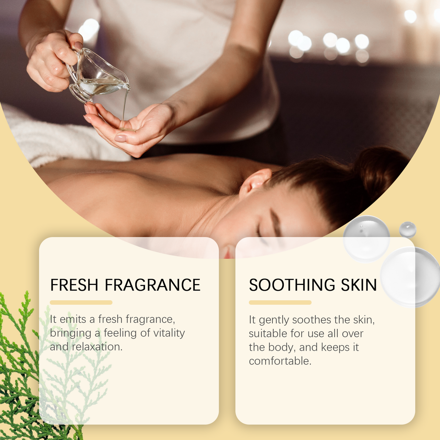 Cypress Essential Body Massage Oil - Soothing & Hydrating Skin Care, 15ml
