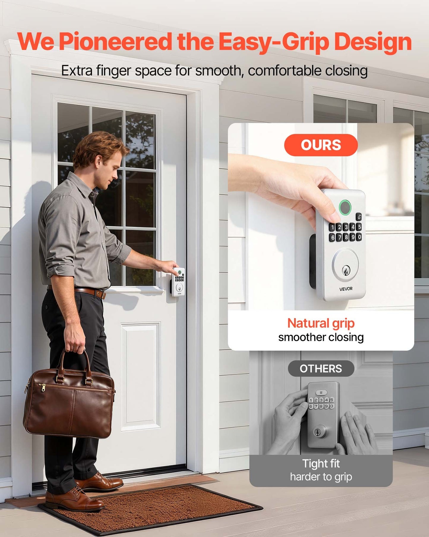 Keyless Entry Door Lock - Electronic Deadbolt with Auto Lock & Backlit Keypad - Silver