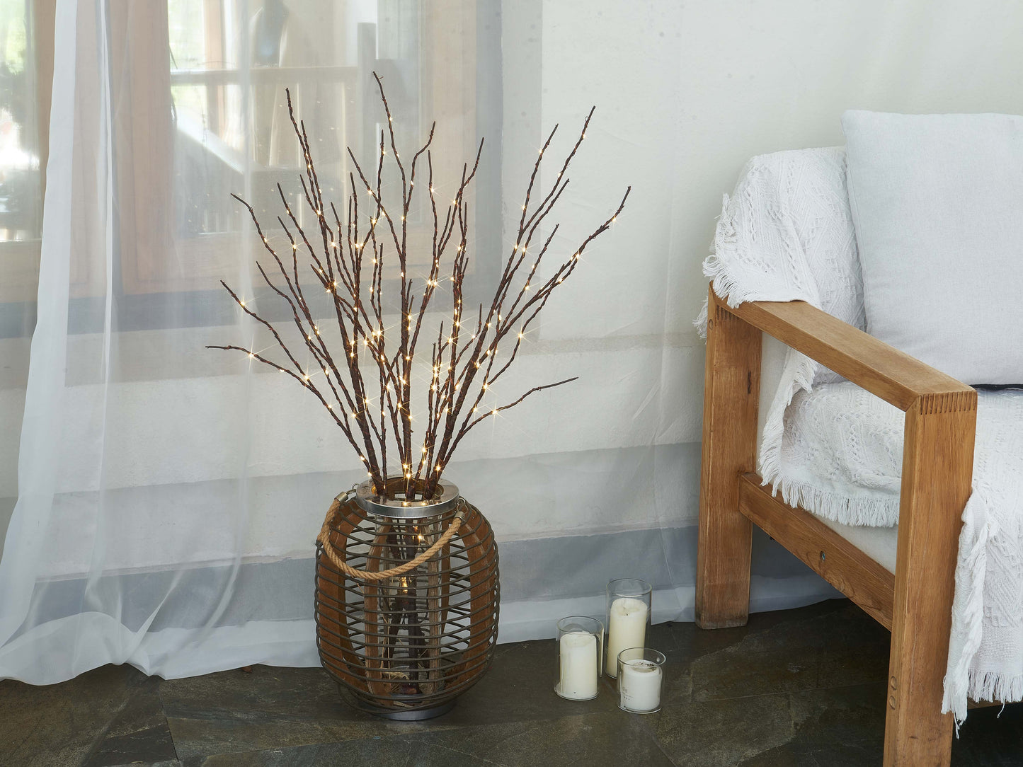 Willow Branch Lights with 100 LED Beads - Decorative Ambient Lighting