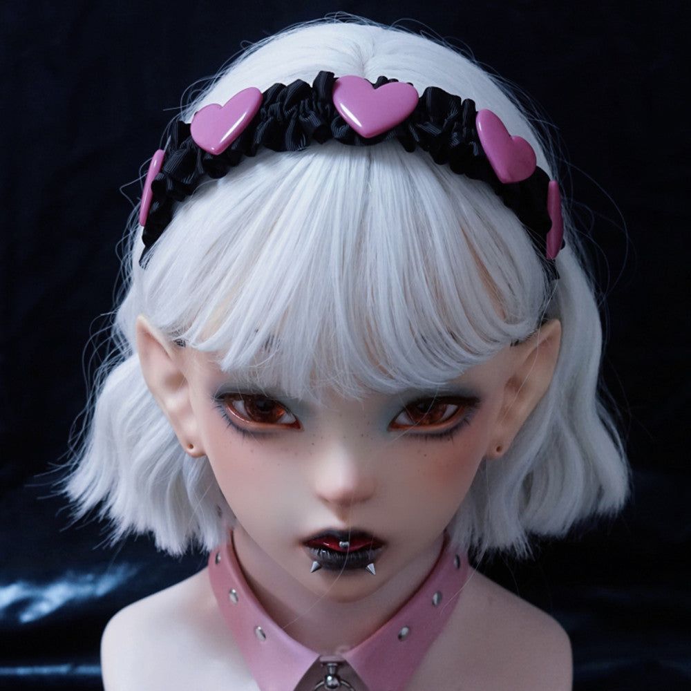 Pleated Resin Cloth Headband - Black