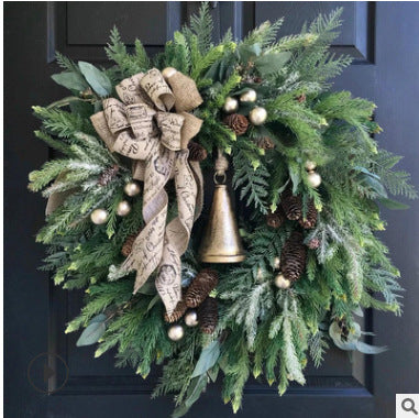 Christmas Wreath Animal Farm Pine Cone Door Ring - Festive Farmhouse Decor