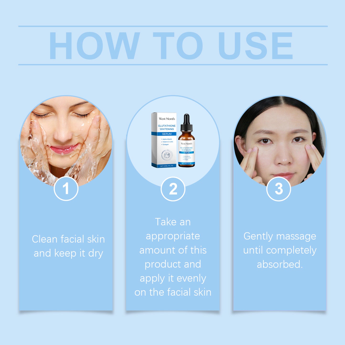 Glutathione Brightening Face Serum - 30ml Skin Tone Balancing Essence