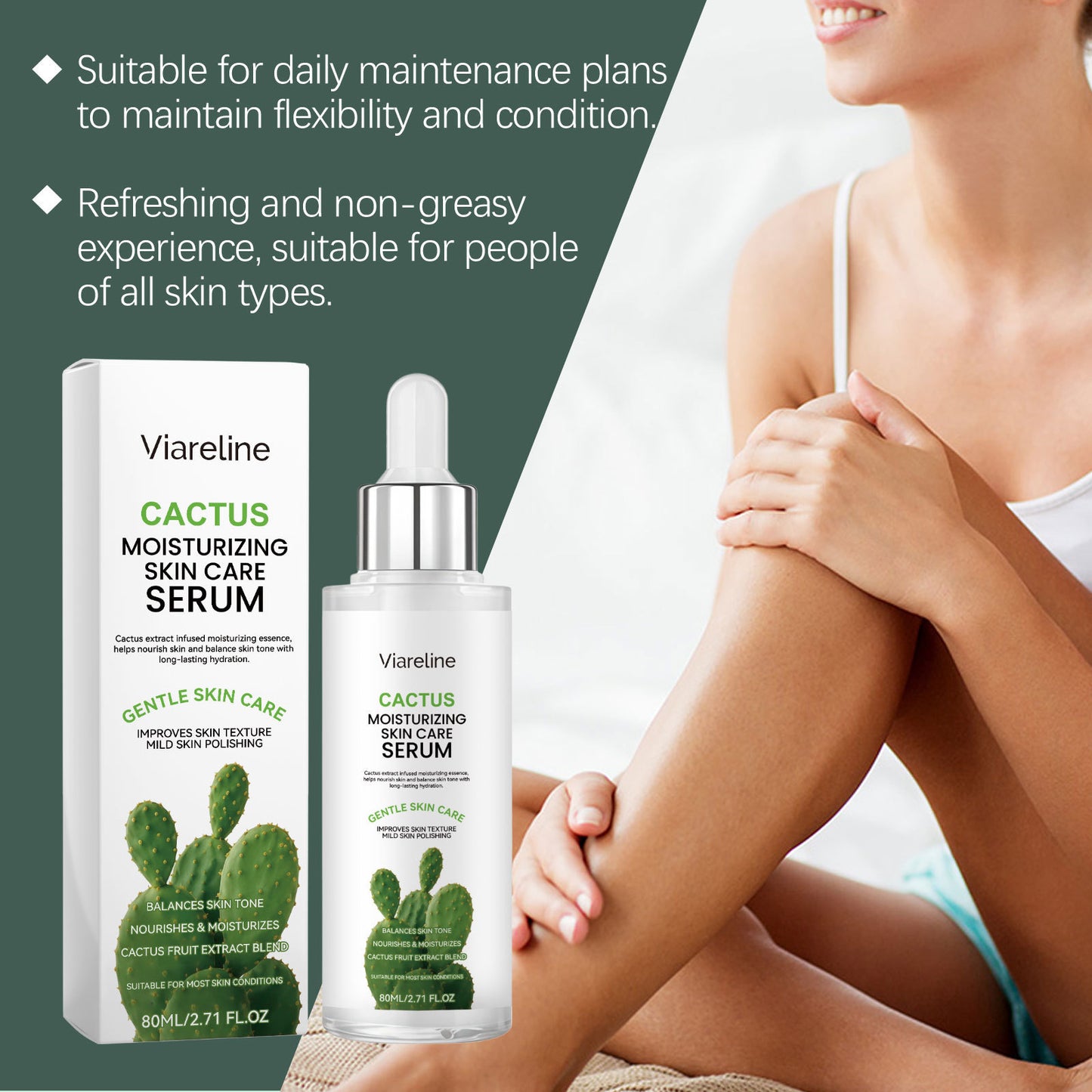 Cactus Moisturizing Lotion - 80ml Hydrating Face Skin Care
