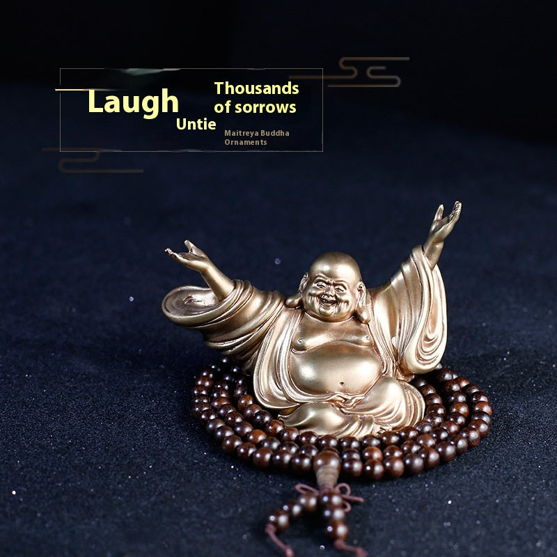 Decorative Brass Car Ornament Chinese Traditional Craft 10x5x6cm Gold Antique
