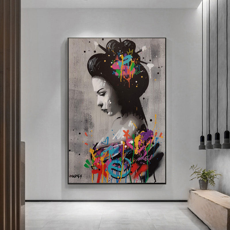 Street Graffiti Character Canvas Wall Art - Modern Oil Painting, Multiple Sizes