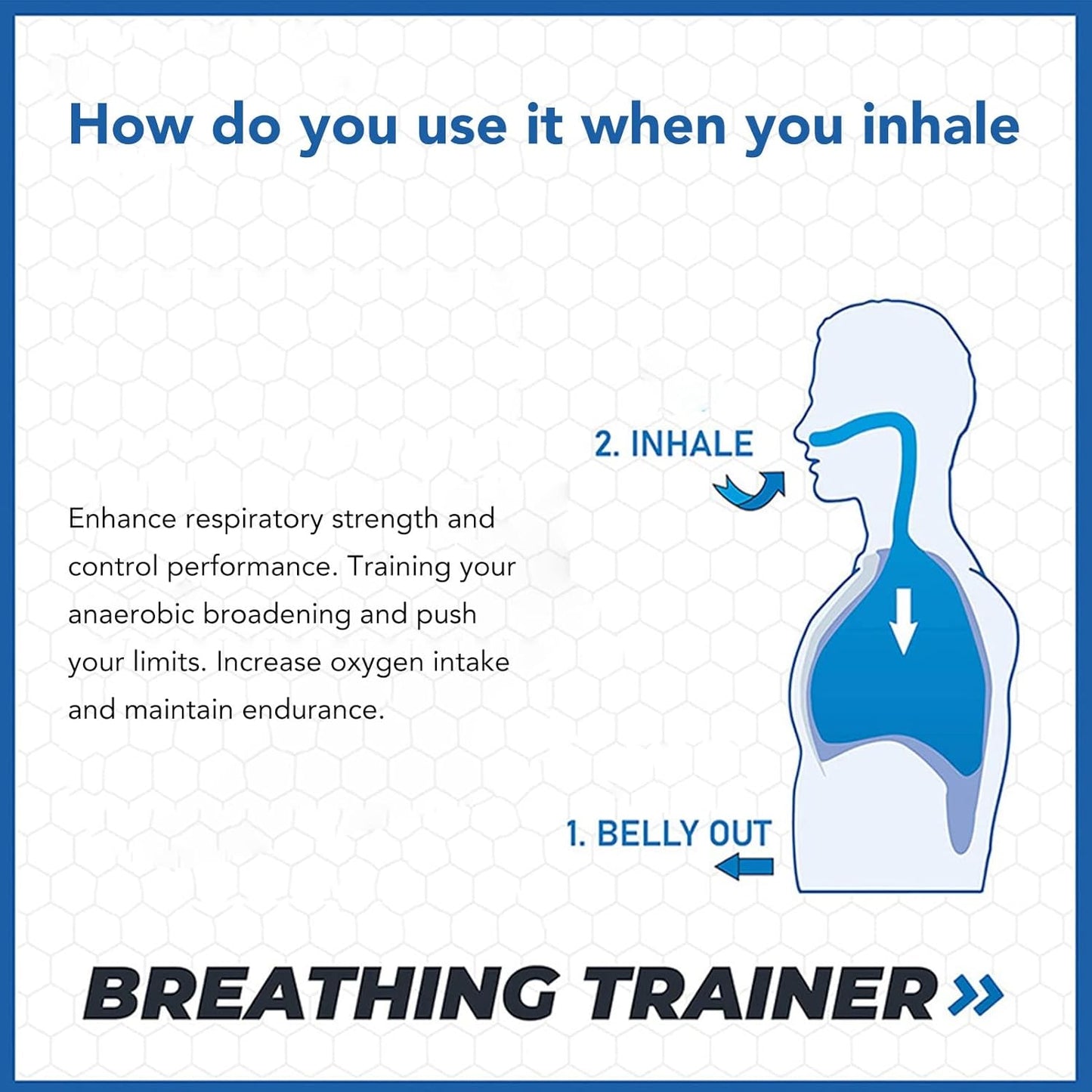 Breathing Exercise Device for Lung Capacity Training - Adjustable Resistance