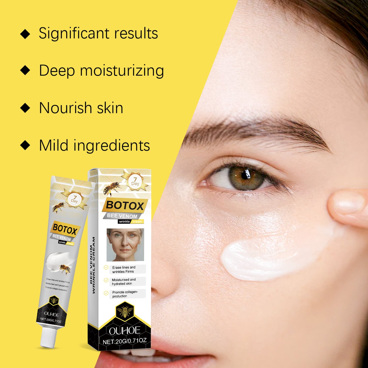 Bee Venom Firming Face Cream - Anti-Aging Moisturizer for Skin Elasticity