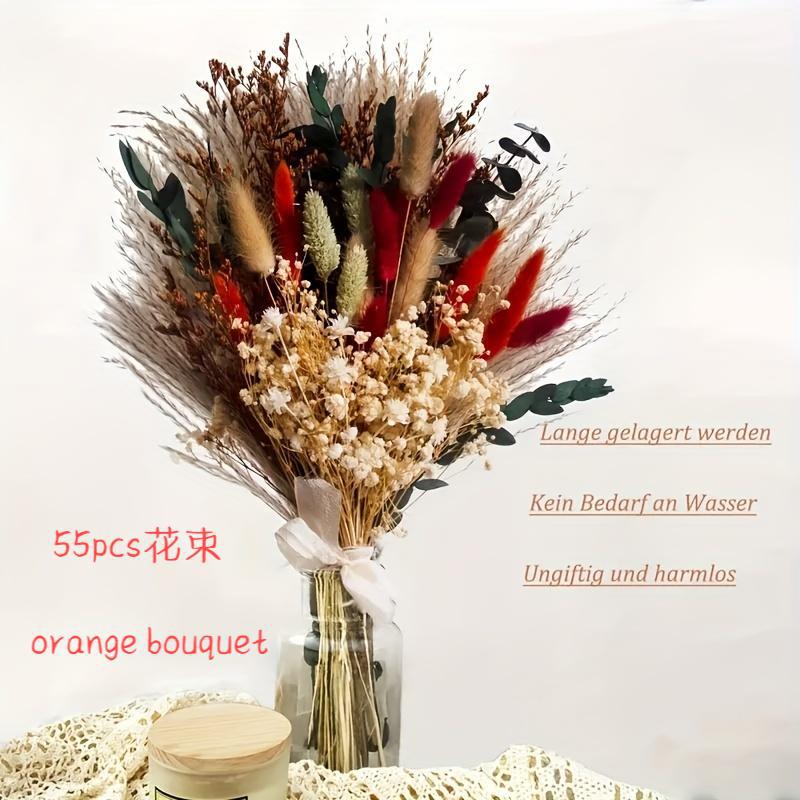 Dried Flower Bouquet - Preserved Grass Flower Arrangement for Home Decor