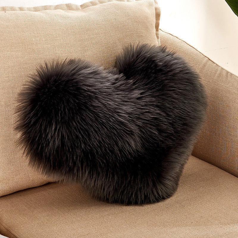 Heart Shaped Plush Cushion Cover European Style All Colors 40x50cm