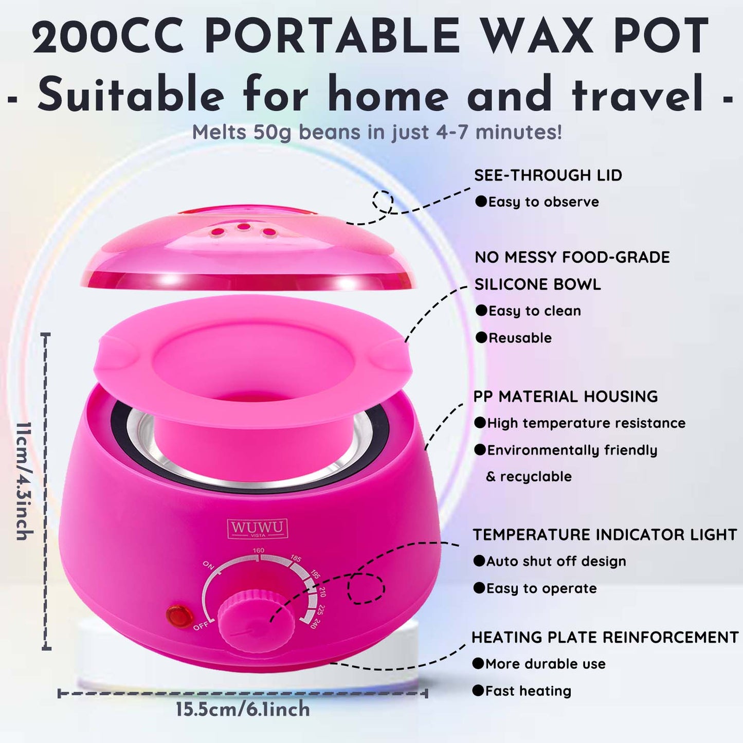 Professional At-Home Hair Removal Waxing Kit with Wax Warmer and Beads