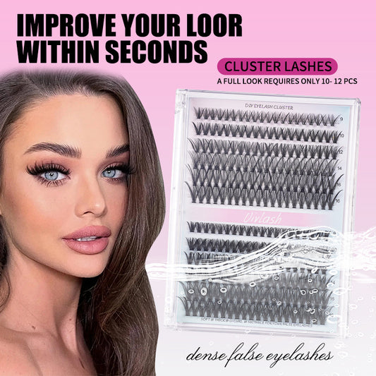 False Eyelashes 30/40D Single Cluster Voluminous Natural Style - 5-Piece Set