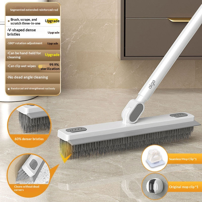 Bathroom Floor & Grout Cleaning Brush V-Shaped Silicone Scrubber