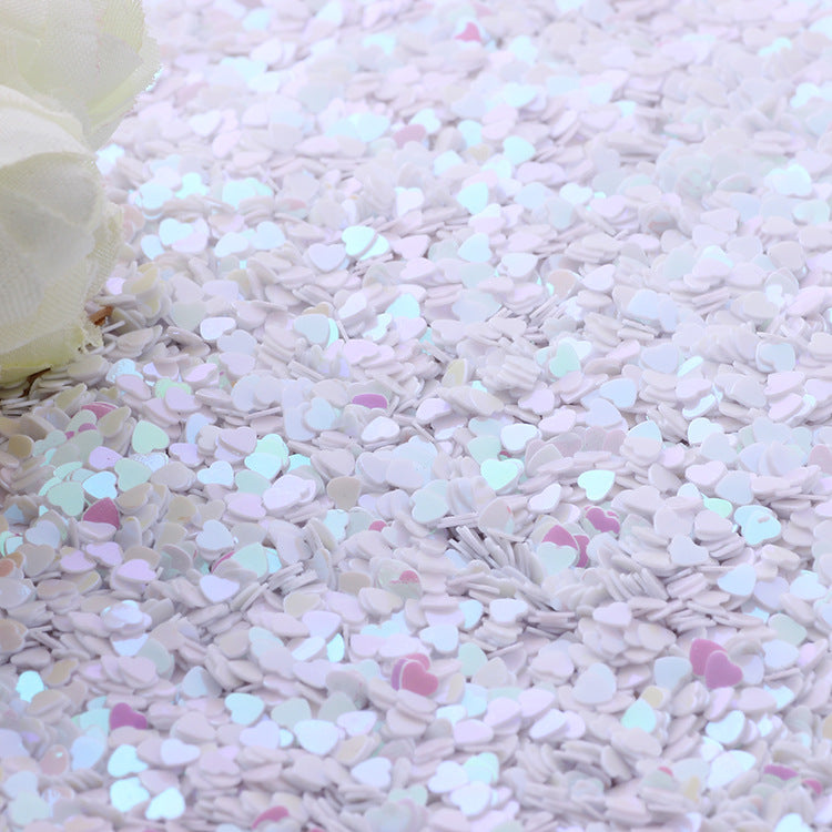 Iridescent Heart-Shaped Sequin Garment Accessories 500g Bulk Pack