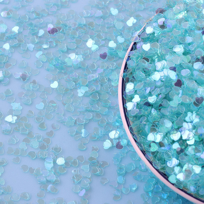 Iridescent Heart-Shaped Sequin Garment Accessories 500g Bulk Pack