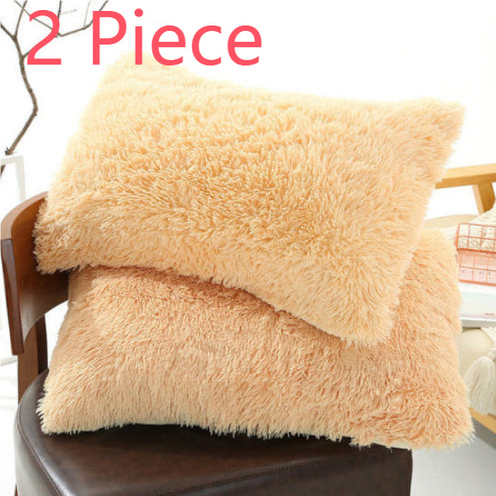Winter Plush Pillowcase Set - Fluffy Long Plush & Velvet Bedding