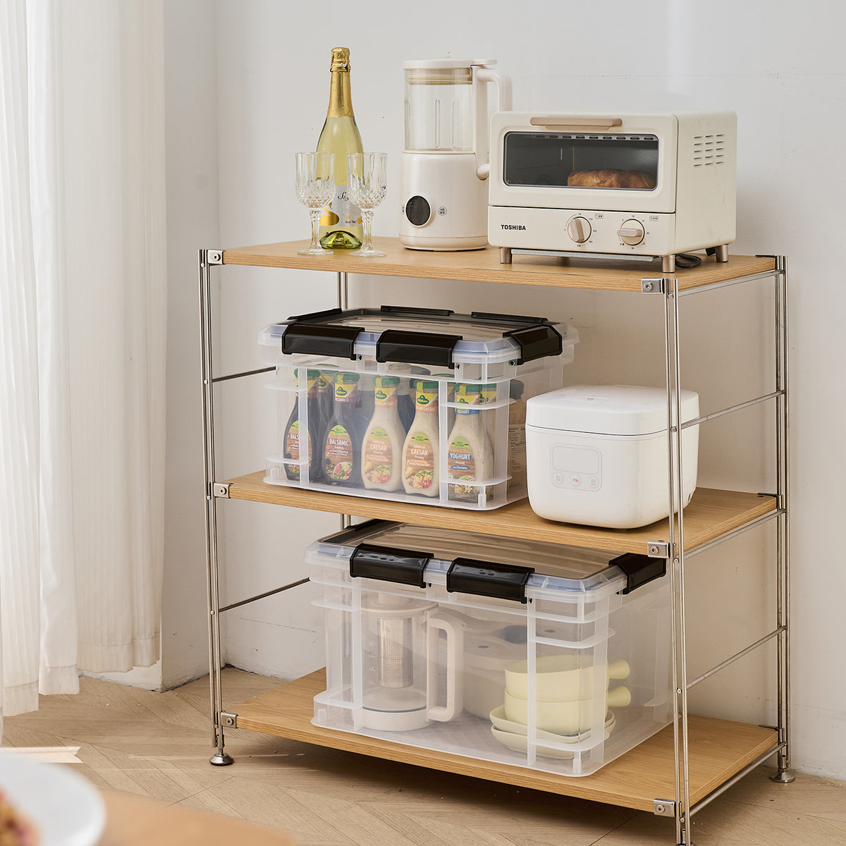 Airtight Waterproof Food Storage Container - Household Organization Bin