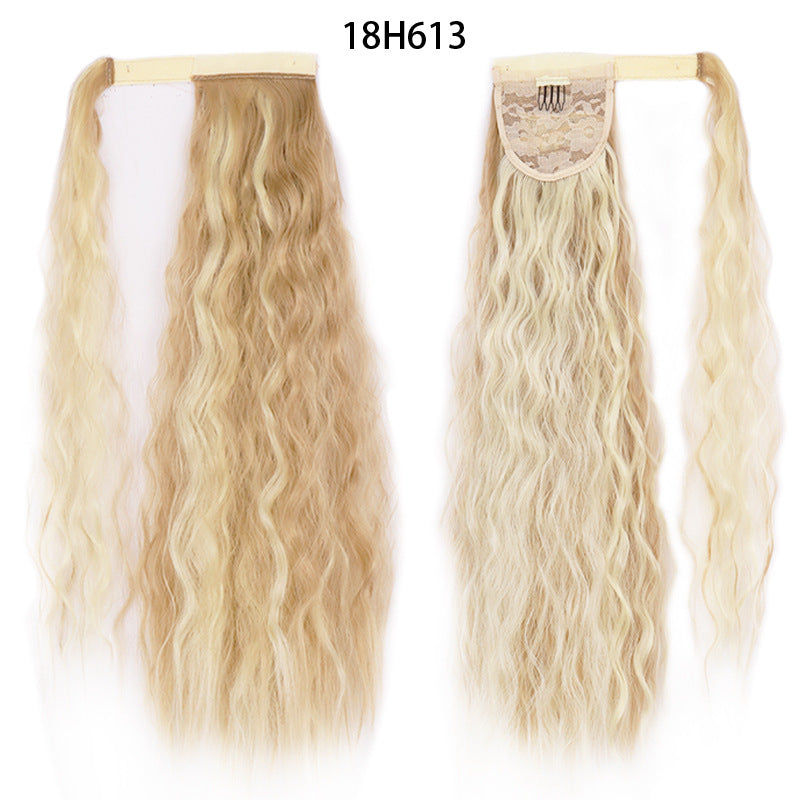 Water Wave Ponytail Wig with Velcro Band High Temperature Synthetic Hair