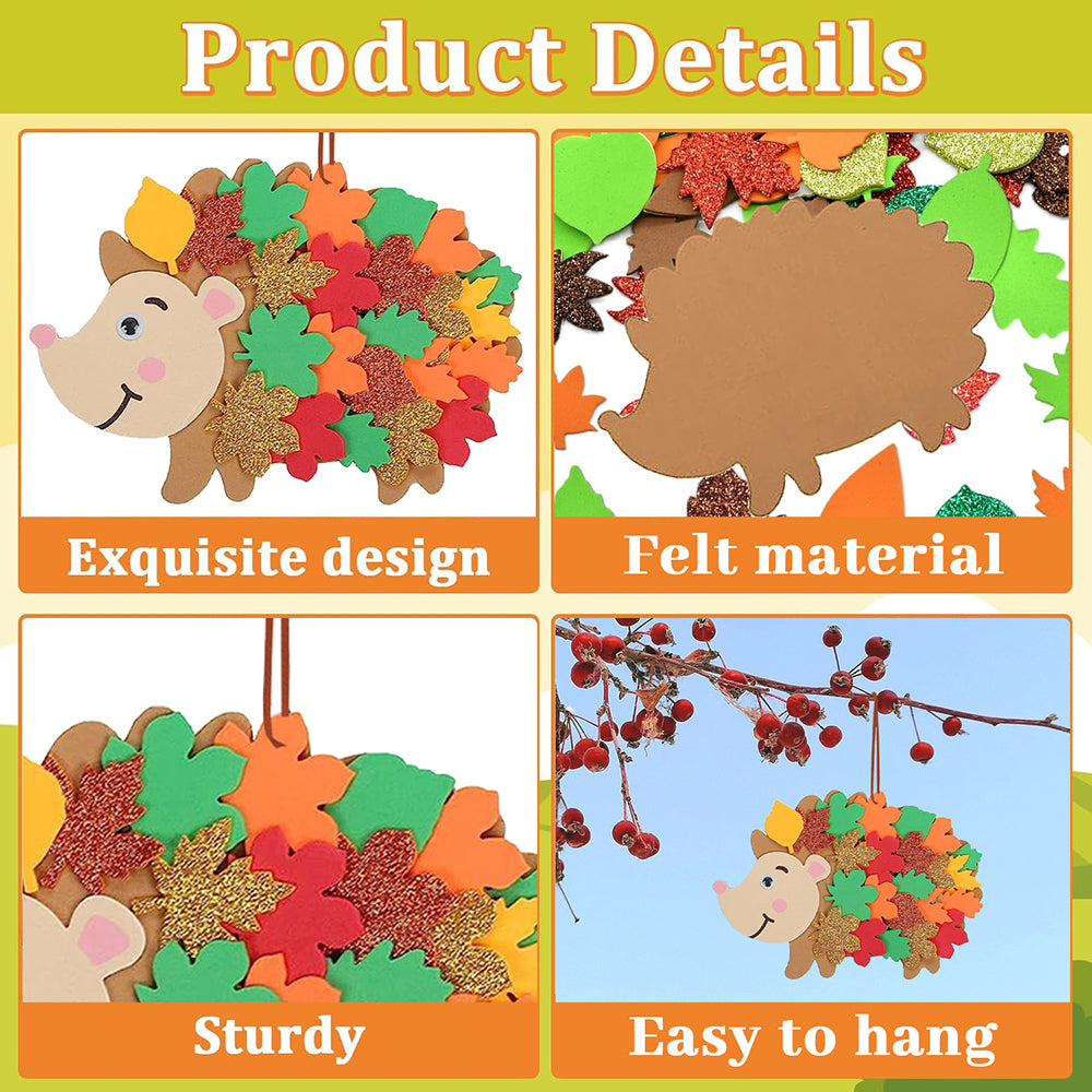 Fall Hedgehog Craft Kits - 8 Pcs Felt Art Set