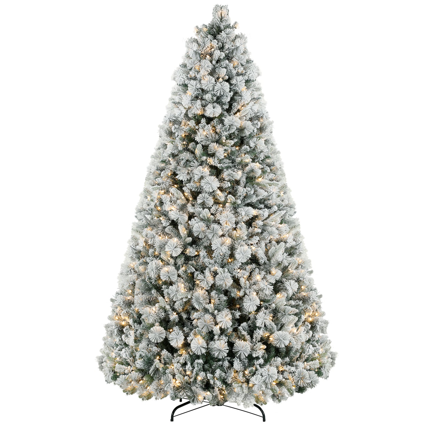 9 ft Prelit Flocked Artificial Christmas Tree with 750 Lights