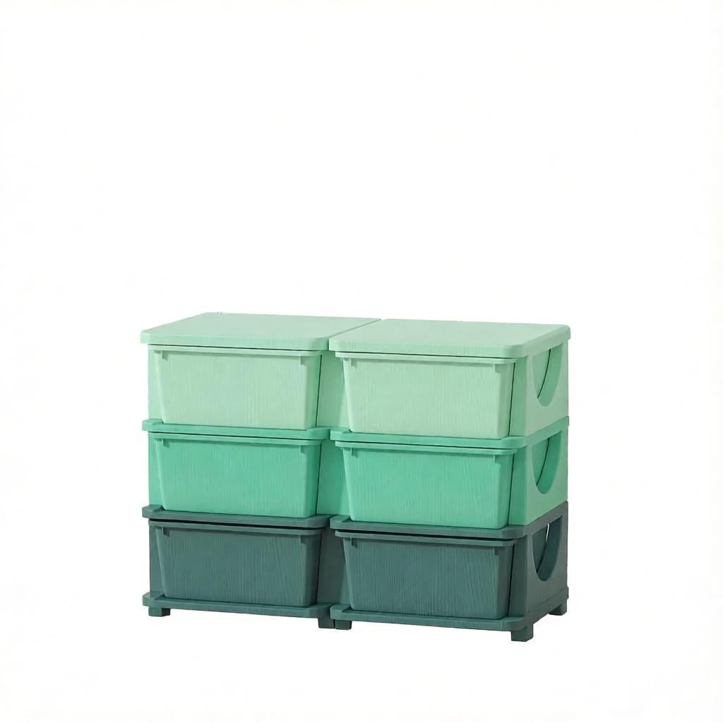 Vertical Drawer Unit Toy Organizer - Green Storage Tower