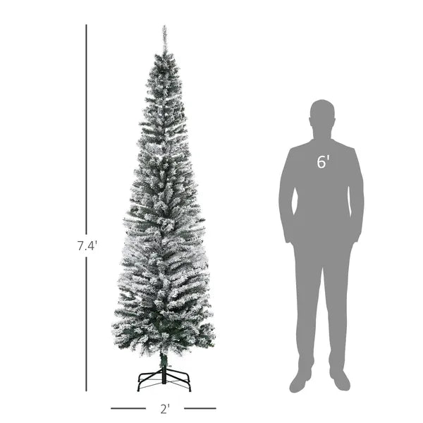 7.5-Foot Snow-Flocked Artificial Christmas Tree - Indoor Use