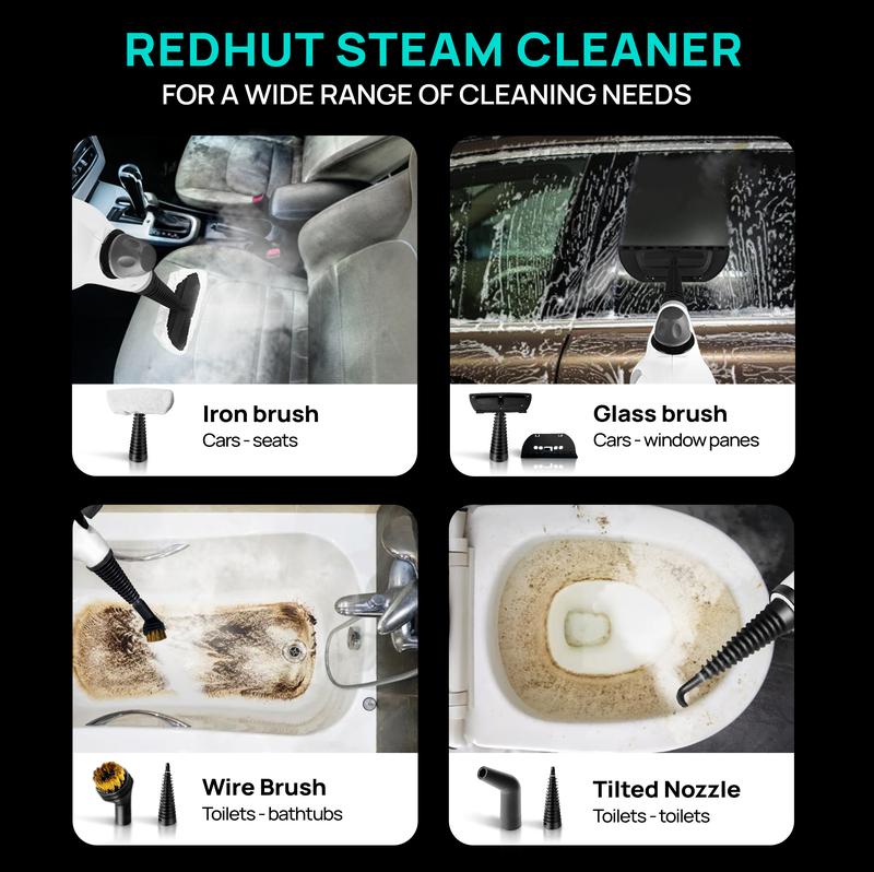 High-Pressure Steam Cleaner with 12 Accessories & Detachable Brush Head