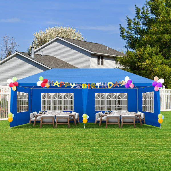 10x20 Outdoor Party Tent with Removable Sidewalls - Blue