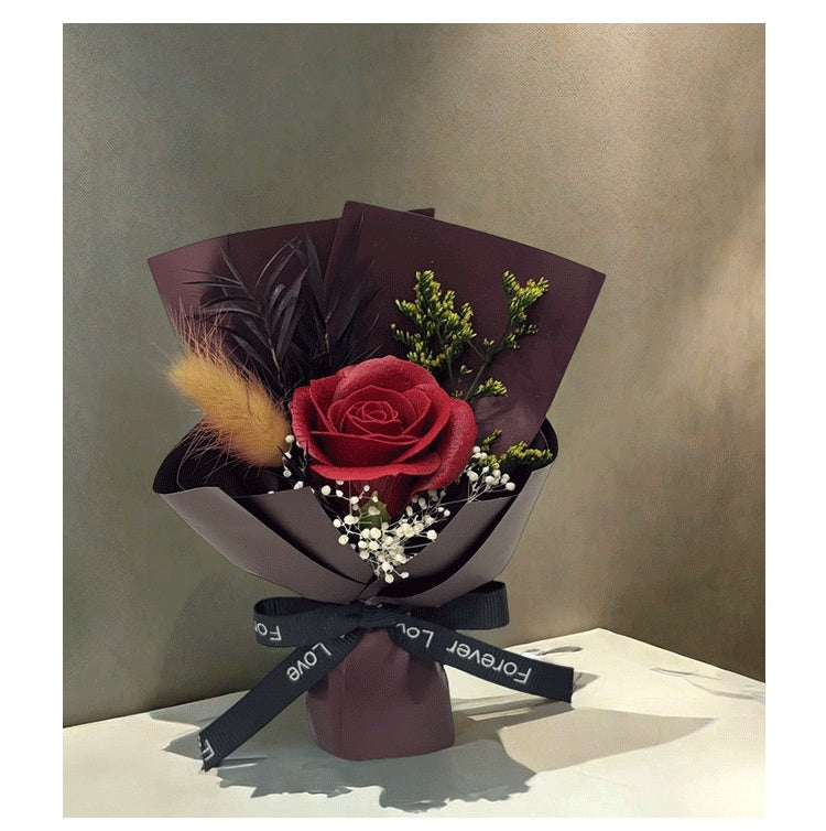 Preserved Red Rose Mini Bouquet for Valentines Day and Teachers Day Gift - Female Teachers