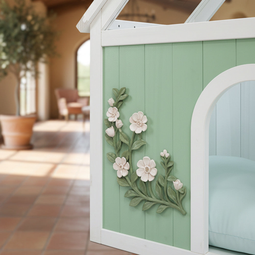 Indoor Cat House with Acrylic Roof — Wooden Pet Shelter for Small Cats & Dogs