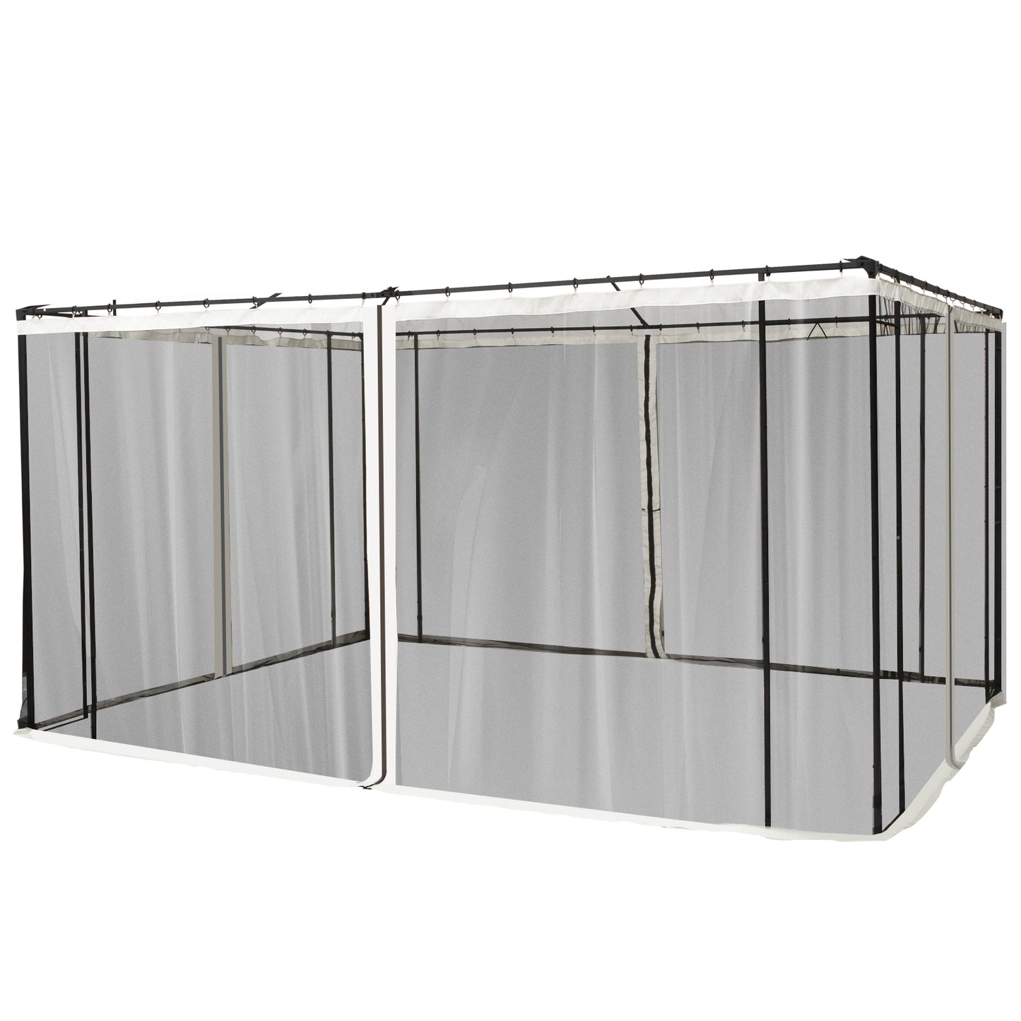 9.8' x 13.1' Gazebo Netting Replacement - Black Polyester