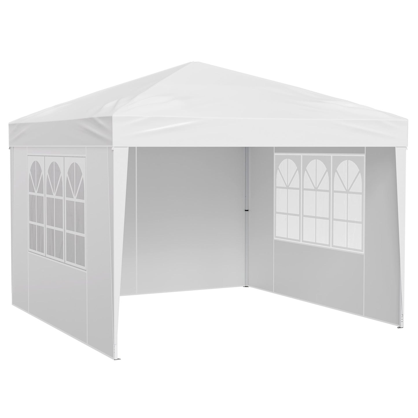 10x10 FT Pop Up Gazebo Tent with Sidewalls & Windows - White, Instant Setup