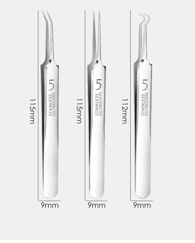 Stainless Steel Tweezers for Blackhead & Splinter Removal