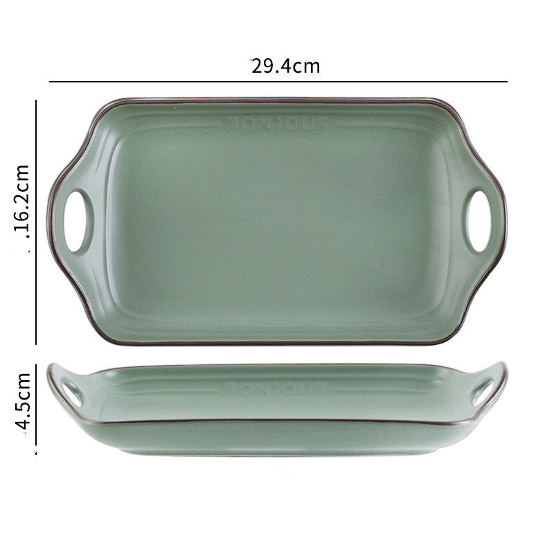 Japanese & Korean Style Ceramic Tableware Set - Dinner Bowls, Plates & Utensils