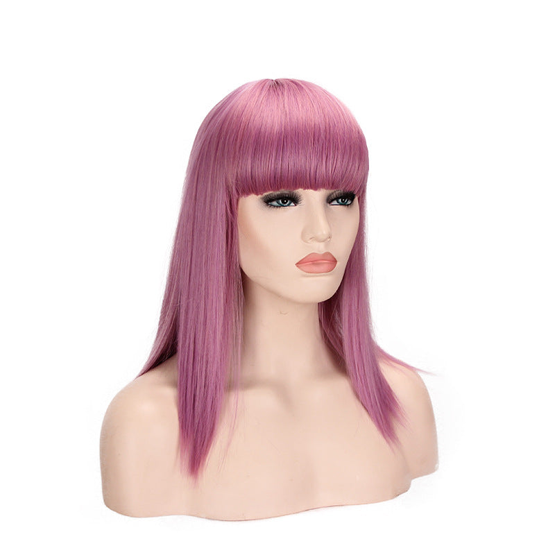 Cosplay Synthetic Wig with Bangs & Long Straight Hair - High Temperature Wire, 47cm or 60cm