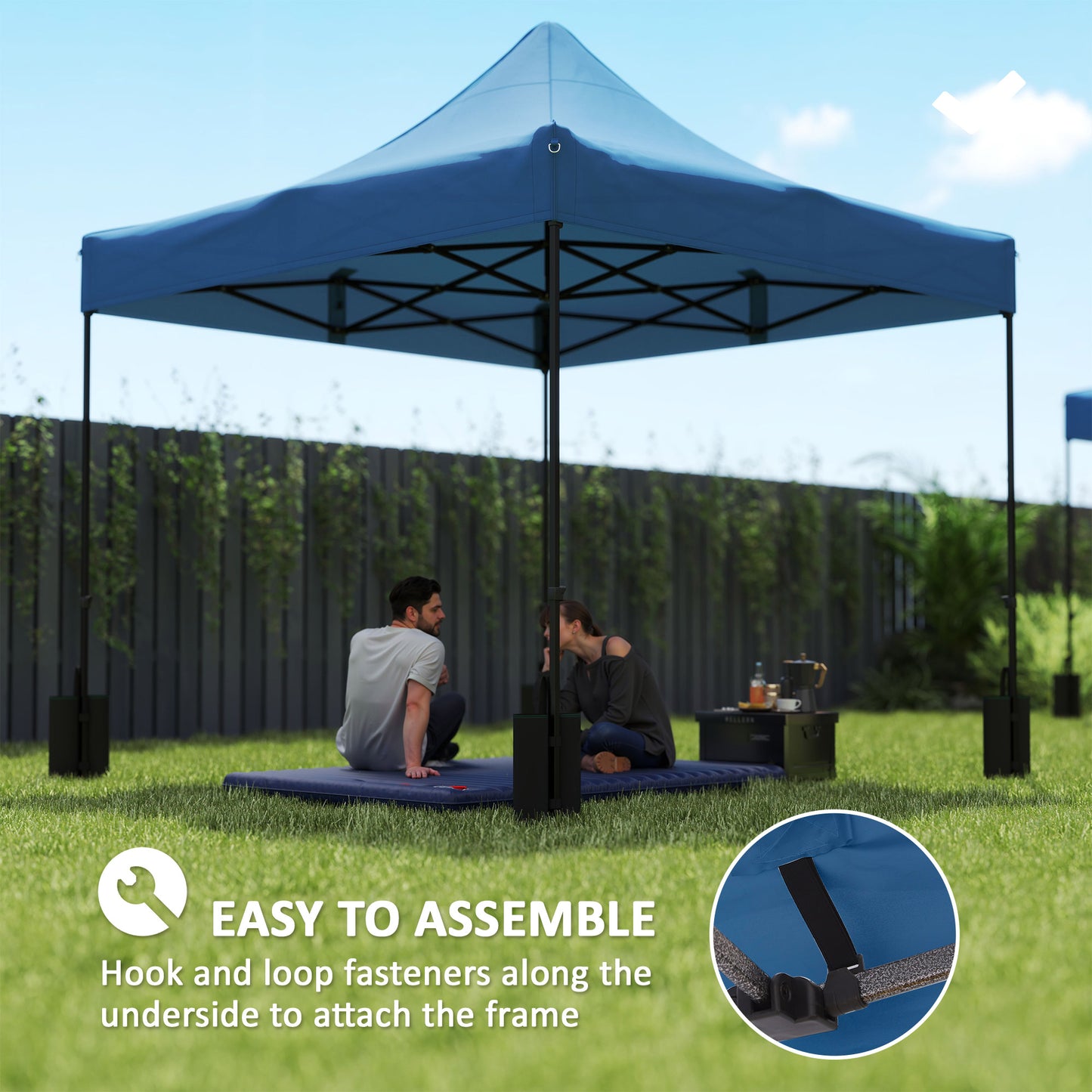 10x10 Replacement Canopy Top with Sand Bags - Navy Blue