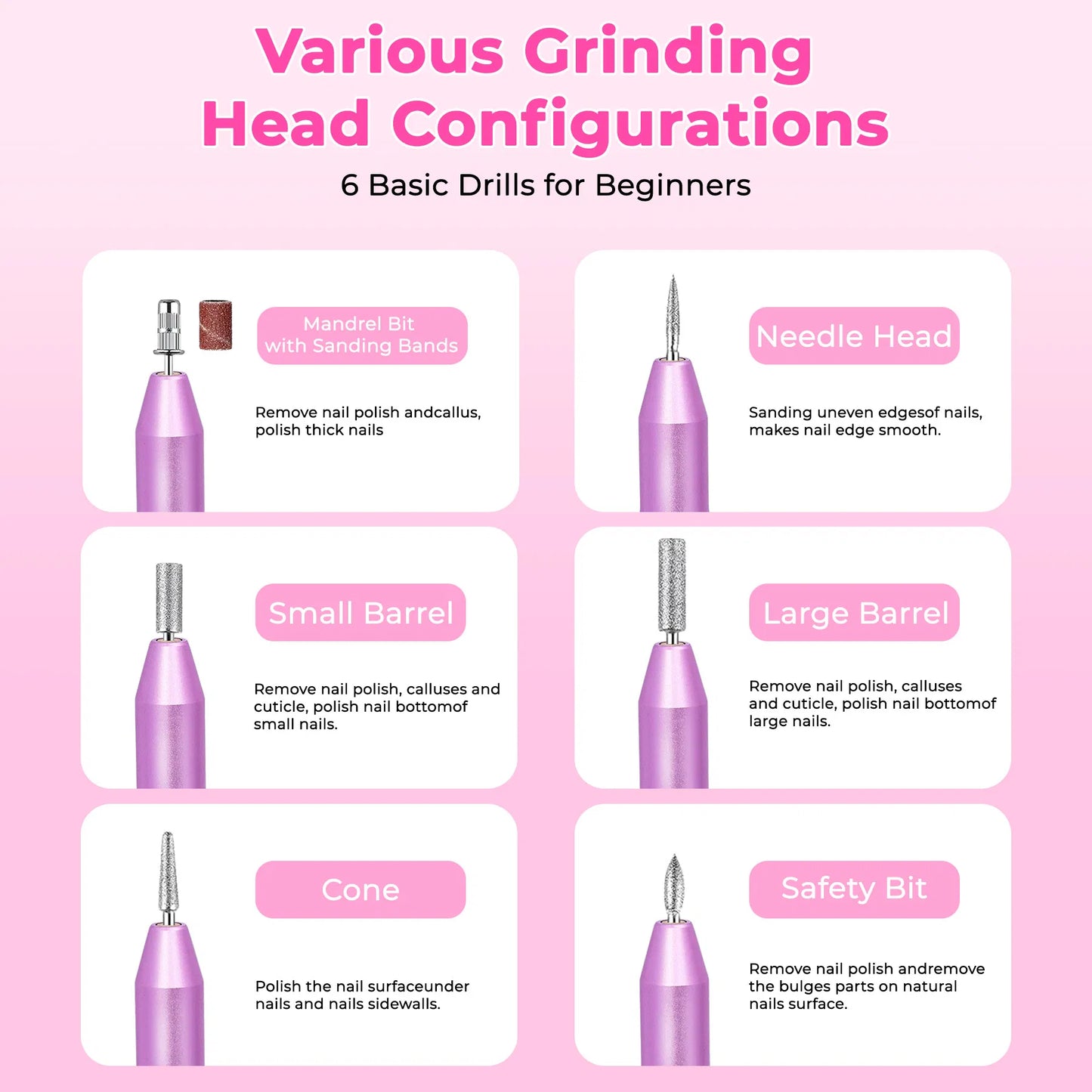 Portable Electric Nail Drill Kit for Acrylic and Gel Nails