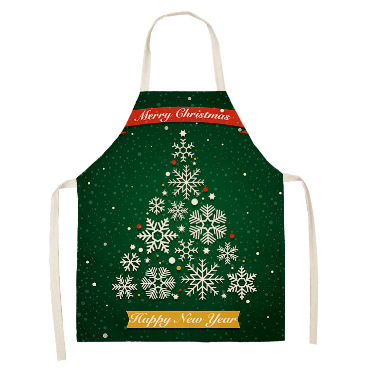 Christmas Dog Linen Apron for Kitchen Household Storage - Multiple Sizes & Styles